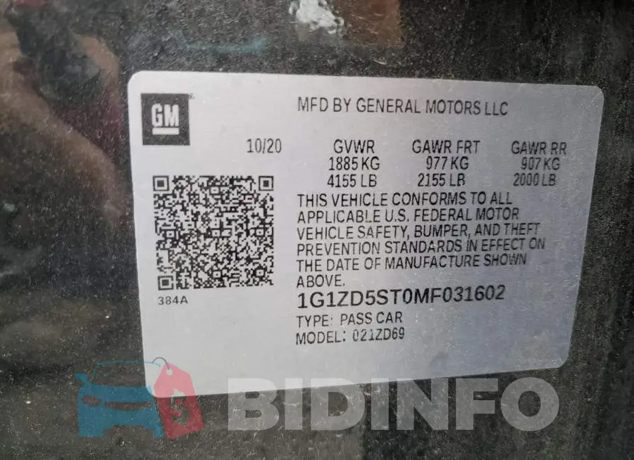 1G1ZD5ST0MF031602 Photo# 13