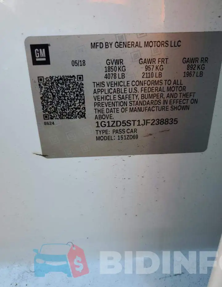 1G1ZD5ST1JF238835 Photo# 13