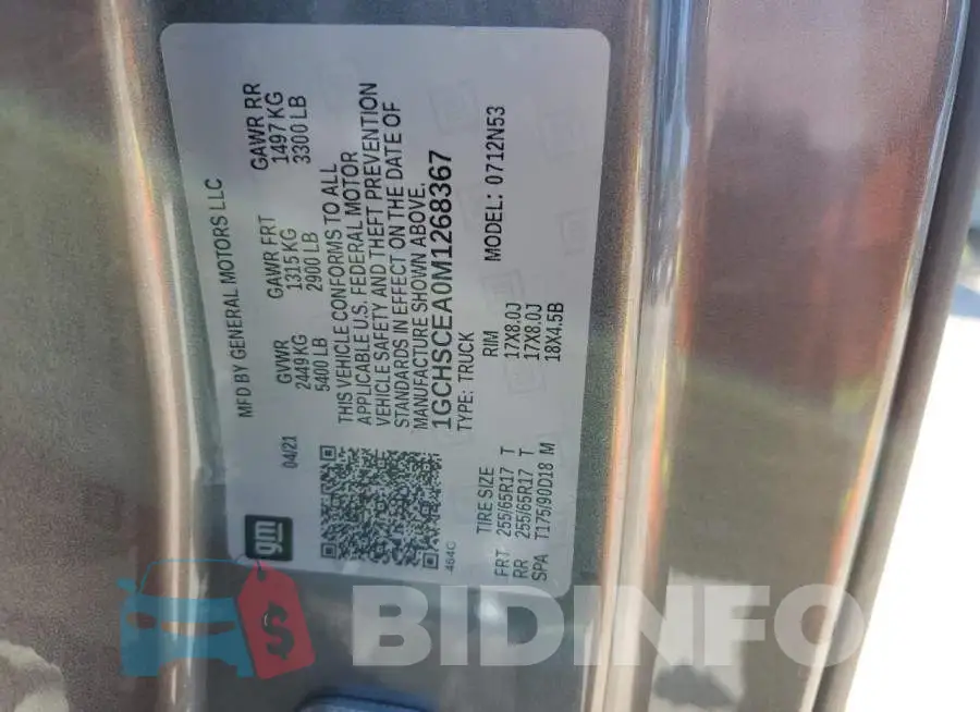 1GCHSCEA0M1268367 Photo# 12