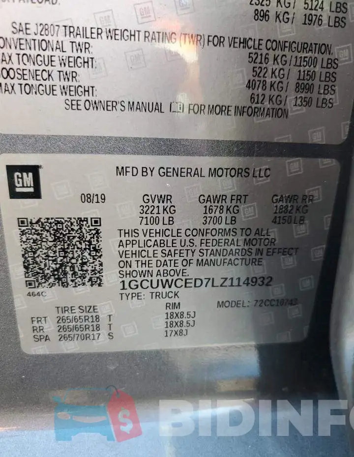 1GCUWCED7LZ114932 Photo# 13