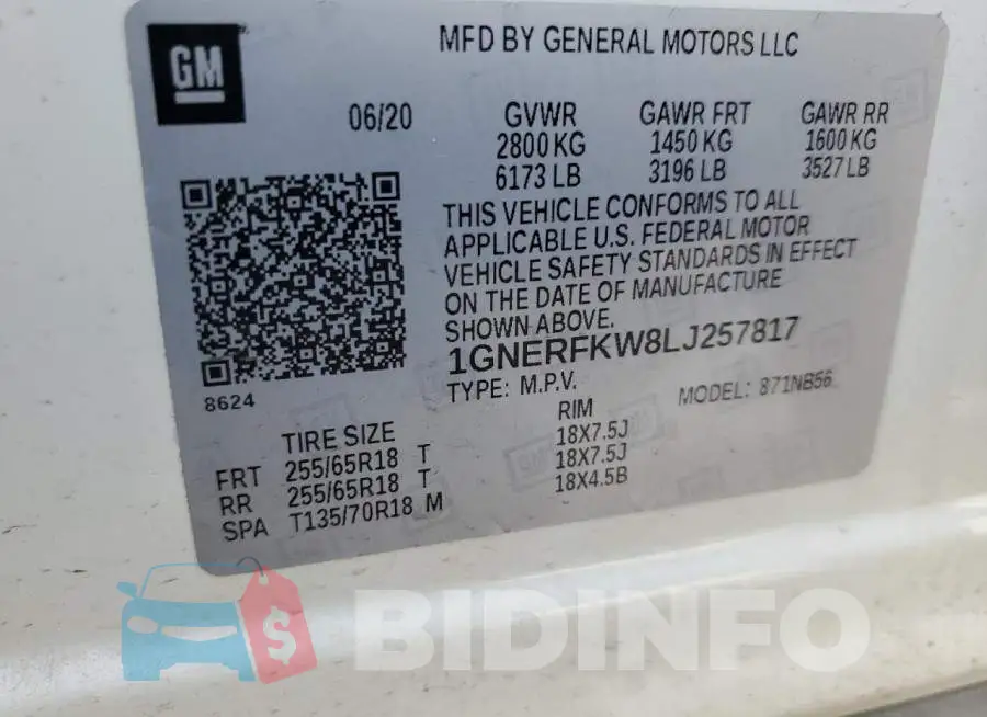 1GNERFKW8LJ257817 Photo# 13