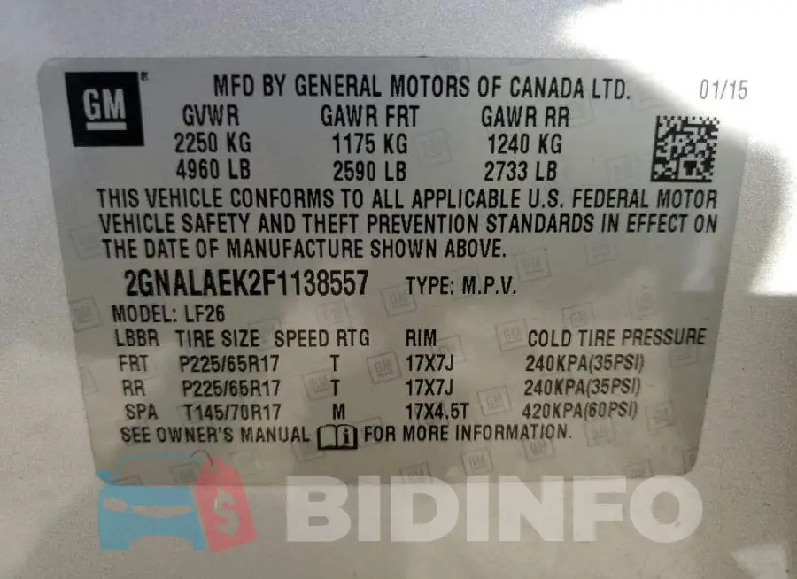 2GNALAEK2F1138557 Photo# 13