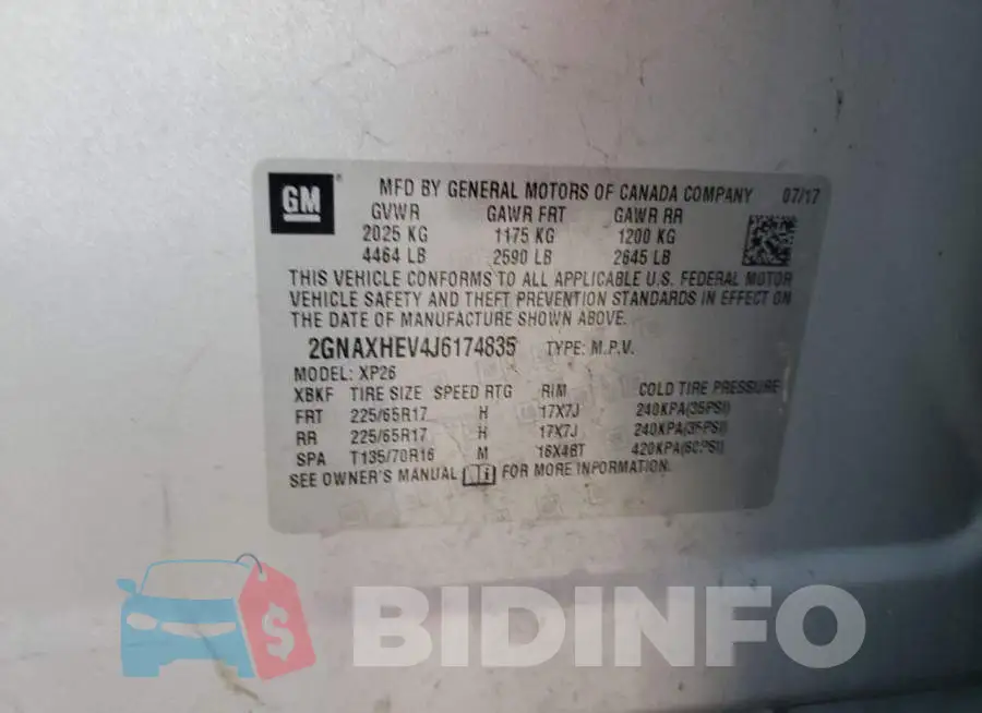 2GNAXHEV4J6174835 Photo# 13