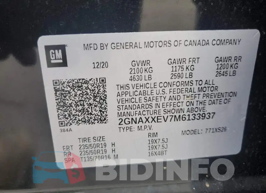 2GNAXXEV7M6133937 Photo# 13