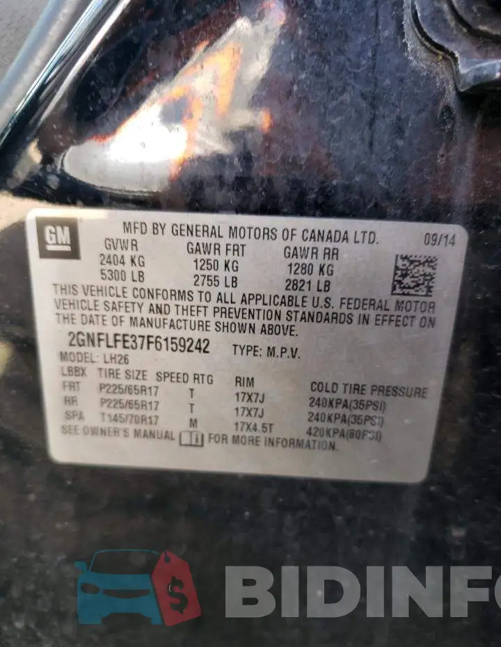 2GNFLFE37F6159242 Photo# 12