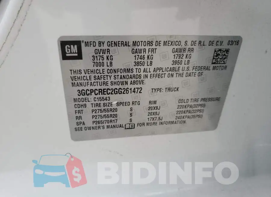 3GCPCREC2GG261472 Photo# 12
