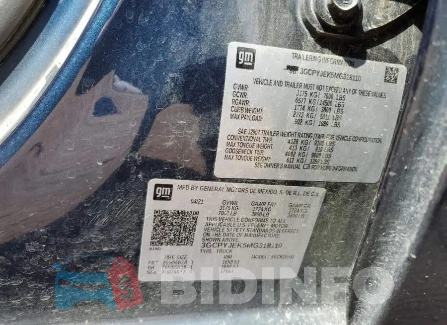 3GCPYJEK5MG318110 Photo# 13