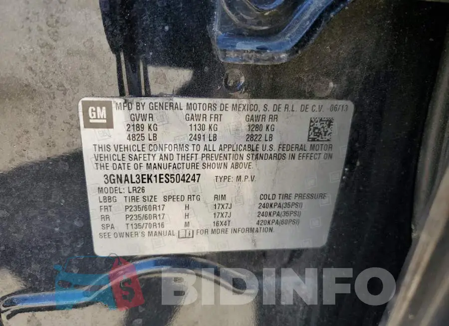 3GNAL3EK1ES504247 Photo# 13