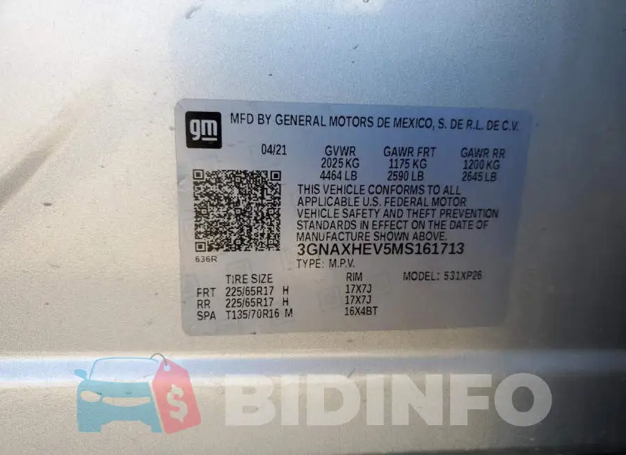 3GNAXHEV5MS161713 Photo# 13