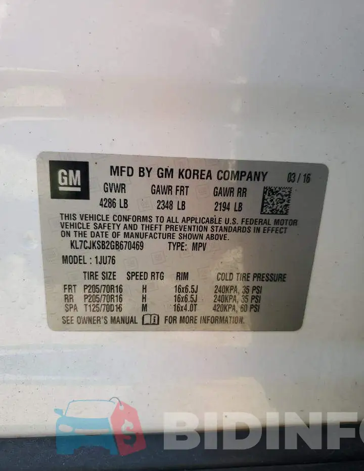KL7CJKSB2GB670469 Photo# 13