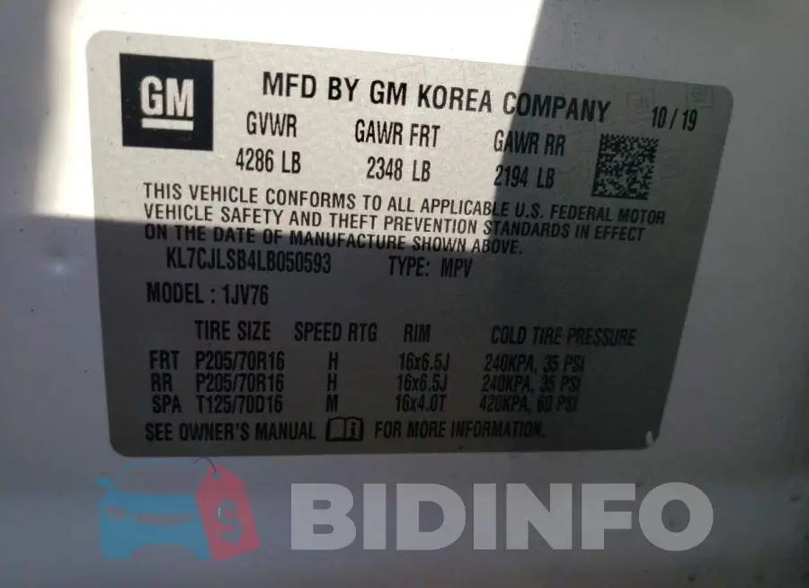 KL7CJLSB4LB050593 Photo# 13