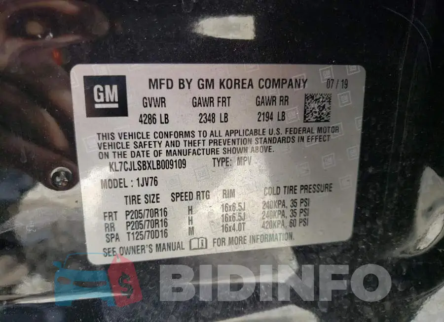 KL7CJLSBXLB009109 Photo# 13