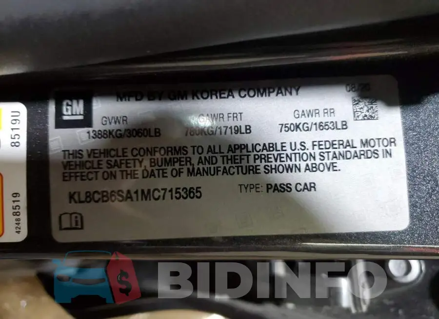 KL8CB6SA1MC715365 Photo# 12