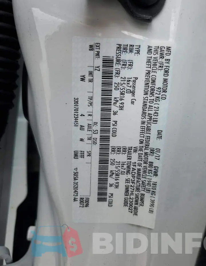 1FADP3F27HL230027 Photo# 12