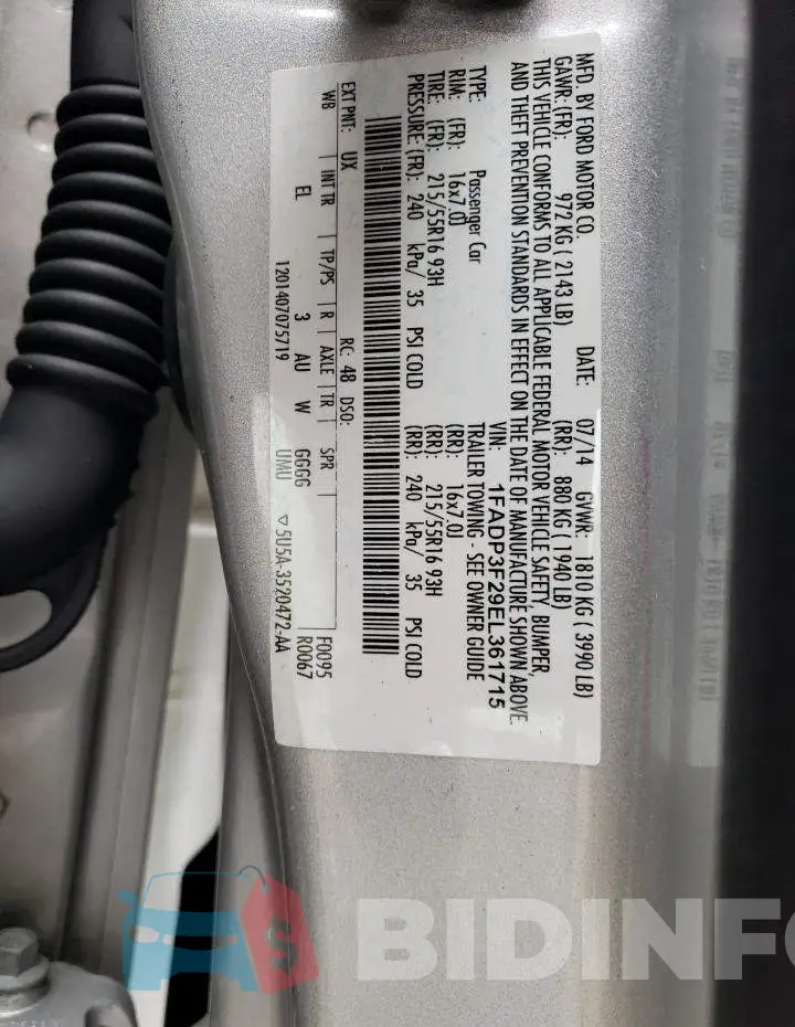 1FADP3F29EL361715 Photo# 12