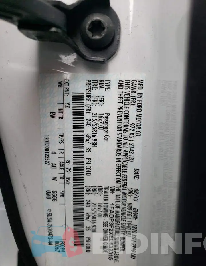 1FADP3F2XEL132315 Photo# 12