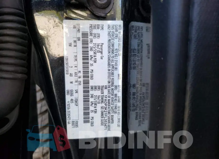 1FADP3K21FL353471 Photo# 12