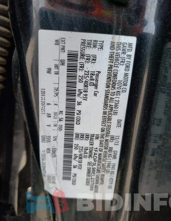 1FADP3L98EL237095 Photo# 12