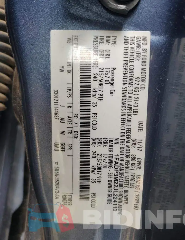 1FADP3M22JL224113 Photo# 12