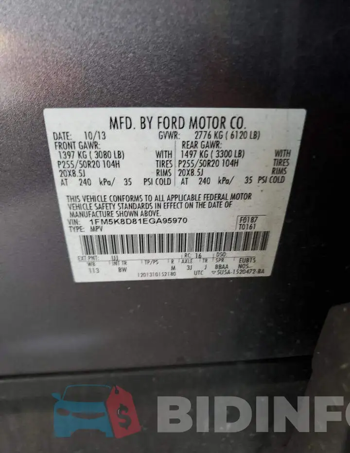1FM5K8D81EGA95970 Photo# 13