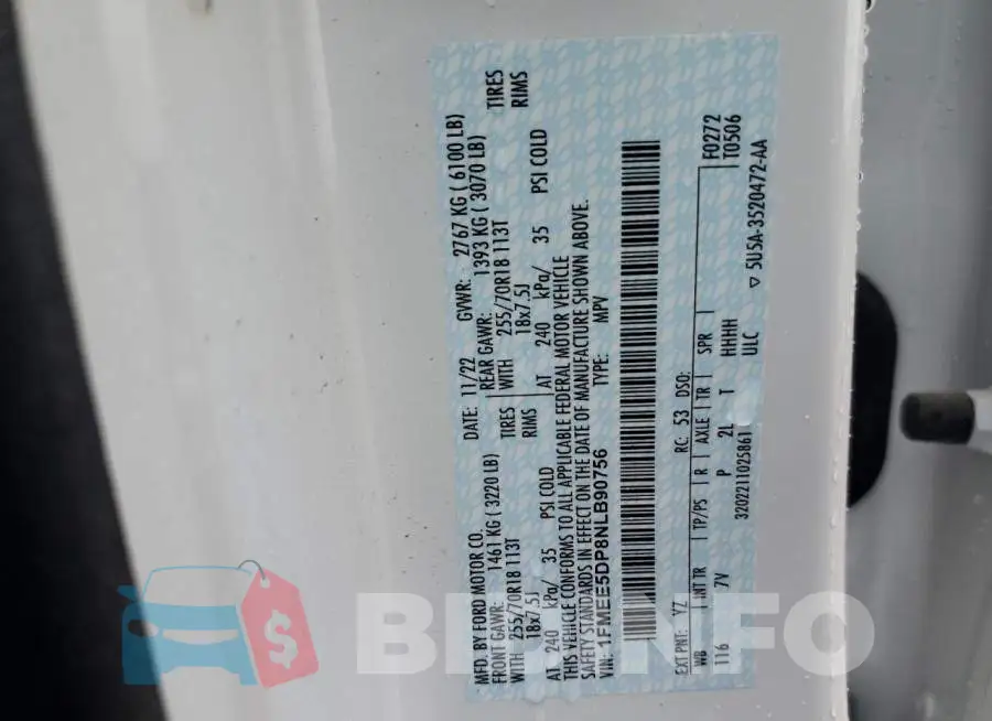 1FMEE5DP8NLB90756 Photo# 12