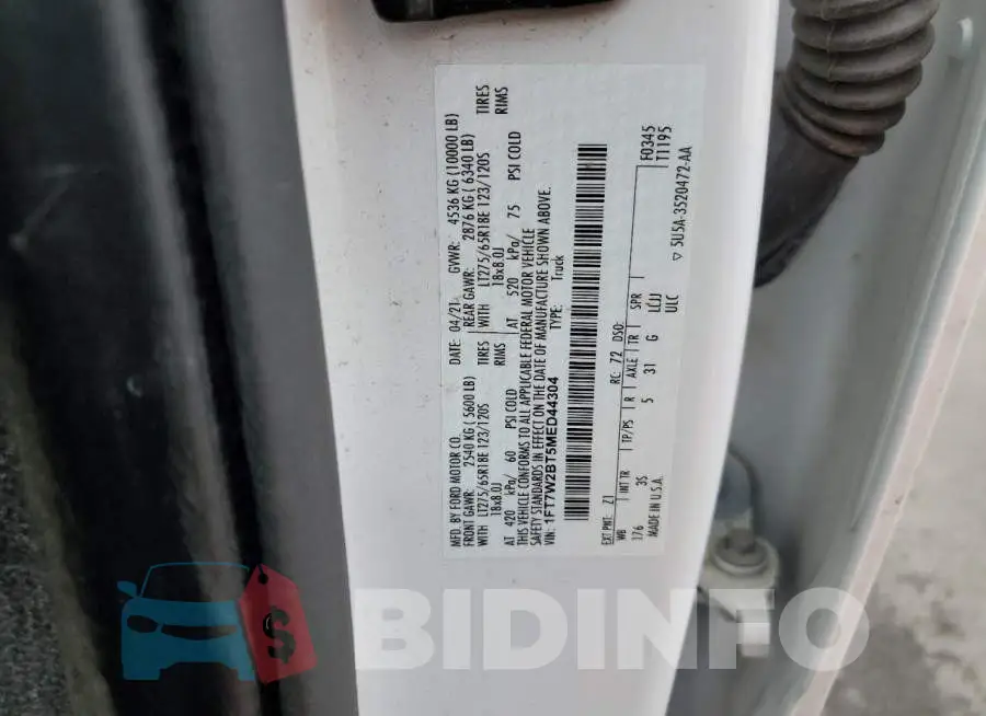 1FT7W2BT5MED44304 Photo# 12