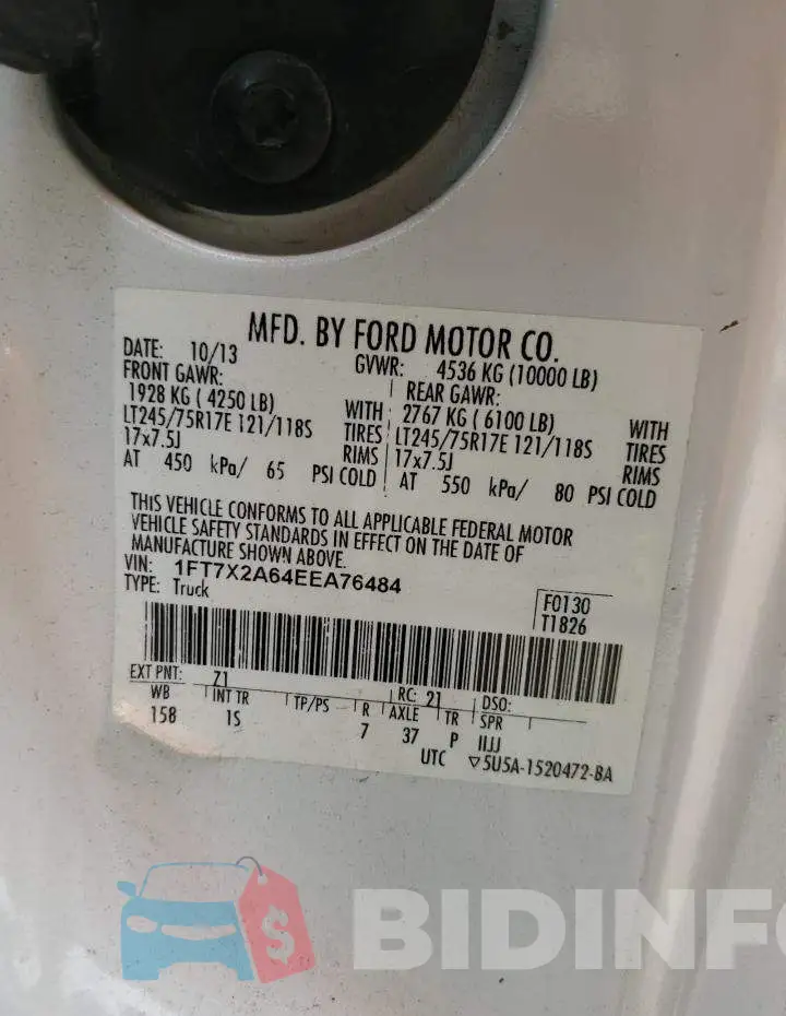 1FT7X2A64EEA76484 Photo# 12