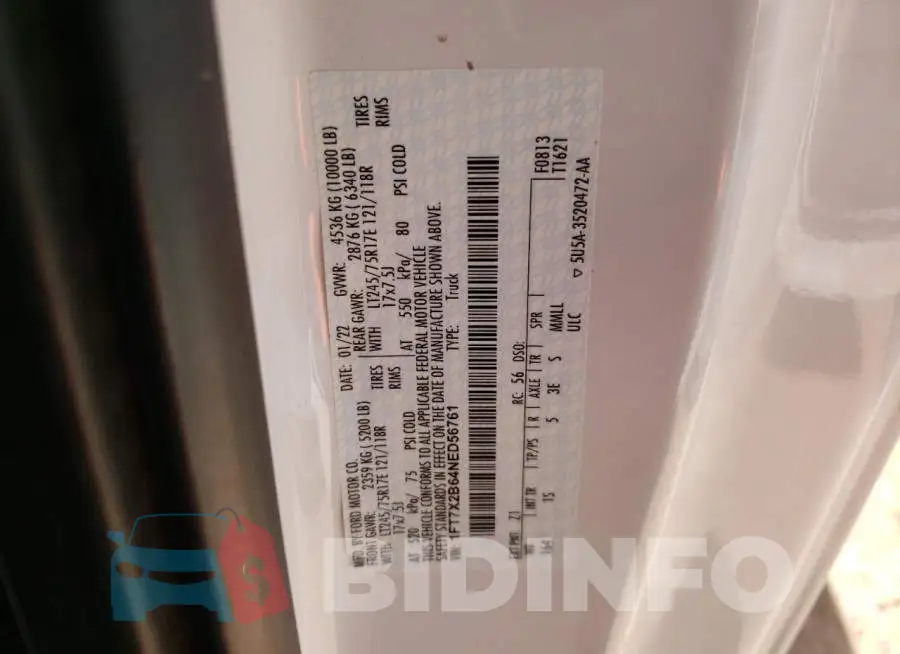 1FT7X2B64NED56761 Photo# 13