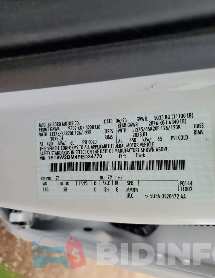1FT8W2BM4PED34770 Photo# 12