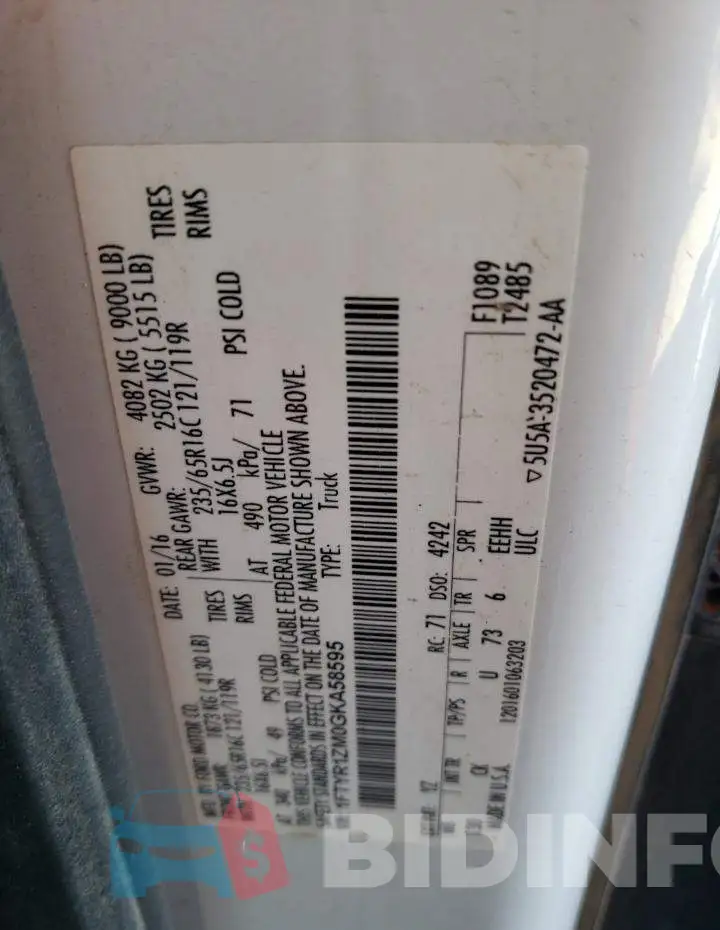 1FTYR1ZM0GKA58595 Photo# 14
