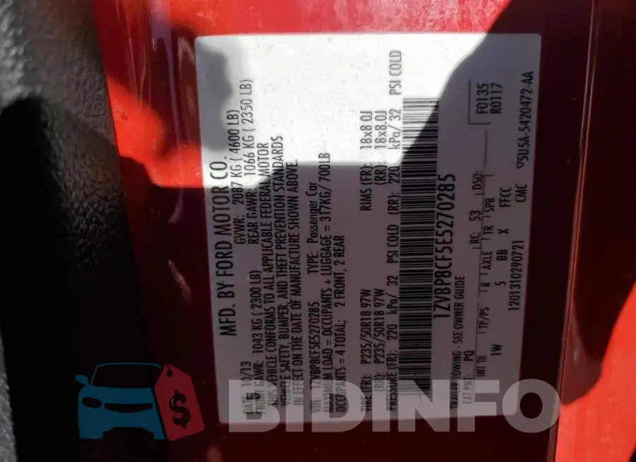 1ZVBP8CF5E5270285 Photo# 13