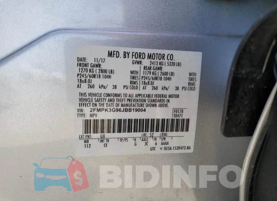 2FMPK3G96JBB19004 Photo# 14