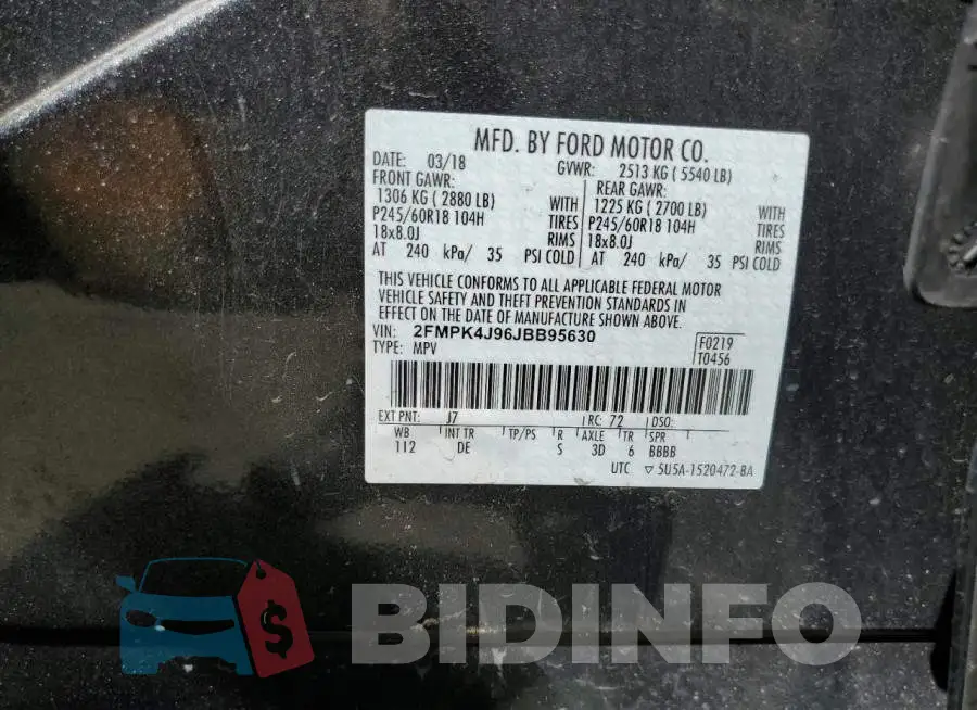 2FMPK4J96JBB95630 Photo# 13