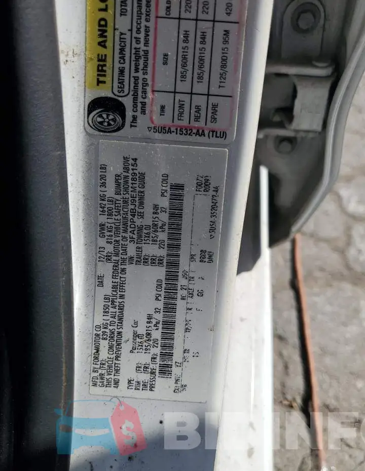 3FADP4BJ9EM189154 Photo# 12