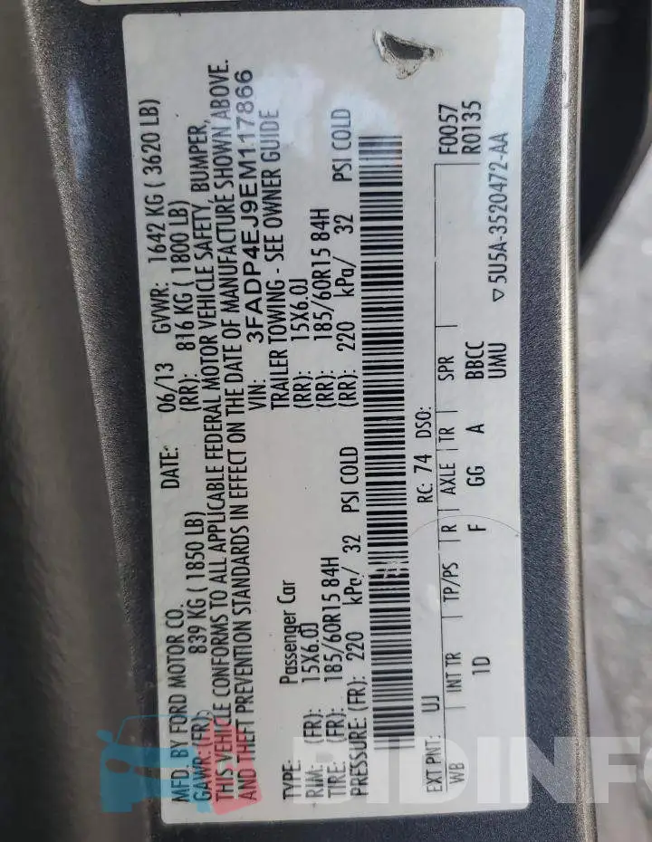 3FADP4EJ9EM117866 Photo# 13