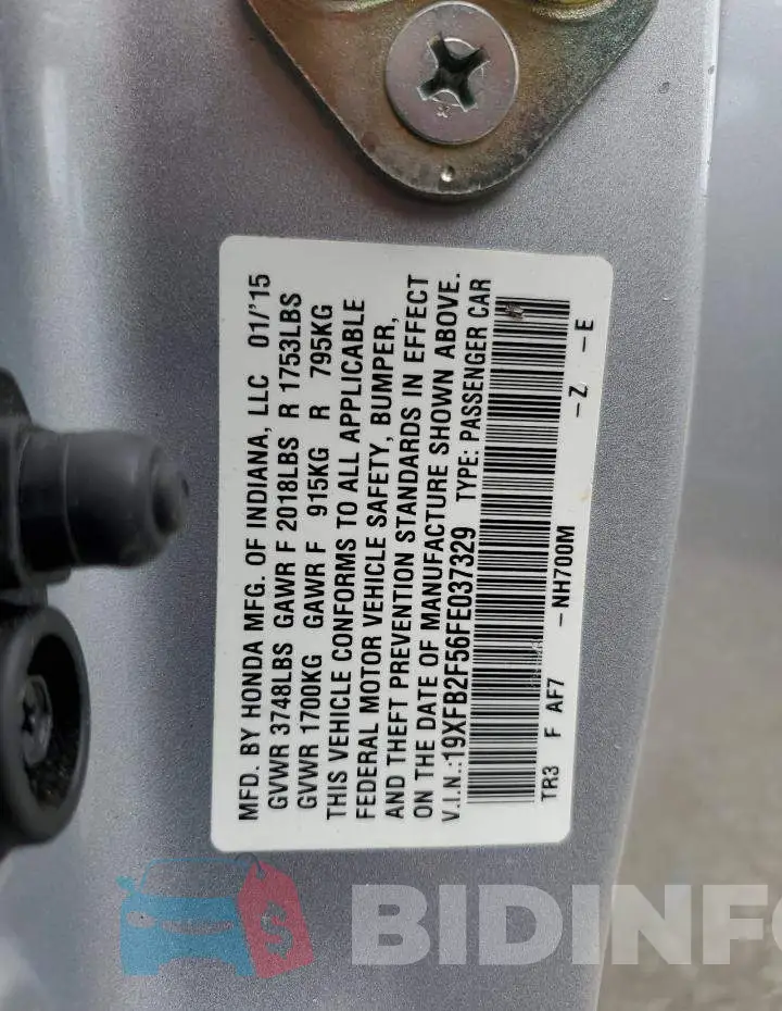 19XFB2F56FE037329 Photo# 12