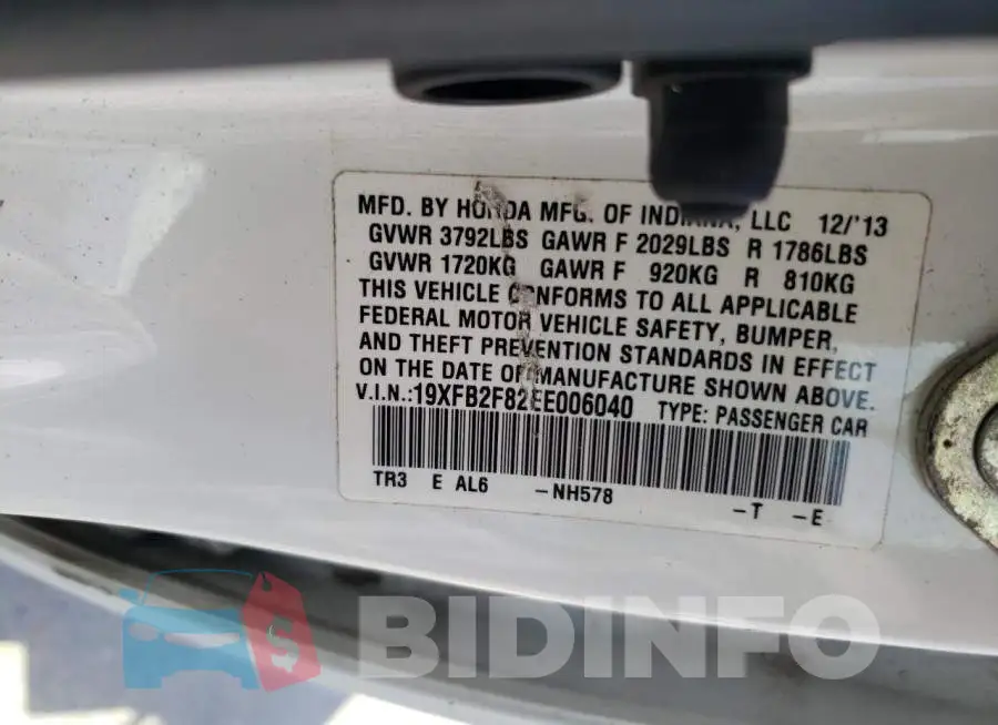 19XFB2F82EE006040 Photo# 12