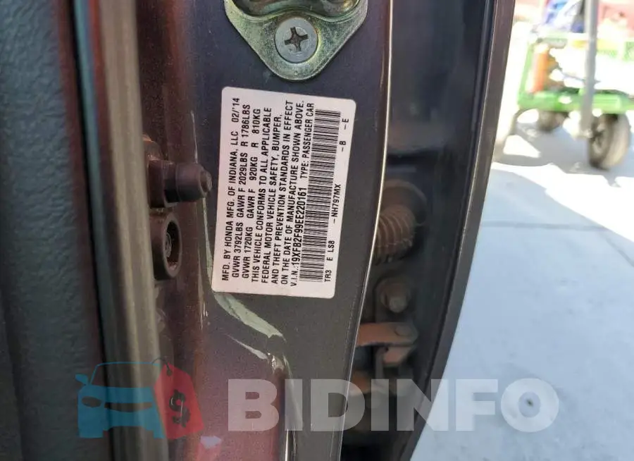 19XFB2F99EE220161 Photo# 12