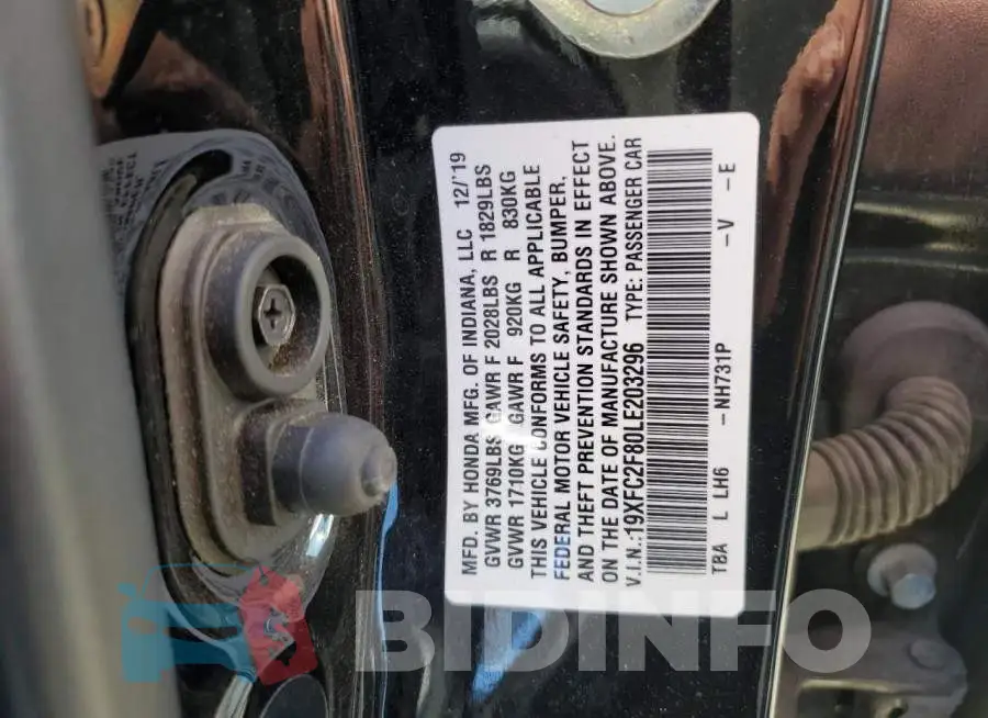 19XFC2F80LE203296 Photo# 12