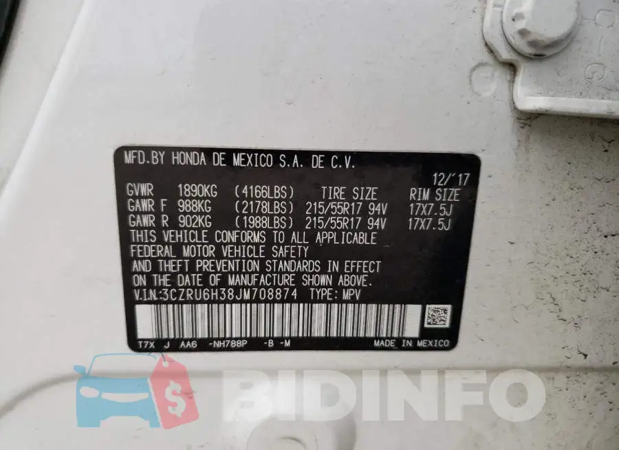 3CZRU6H38JM708874 Photo# 13