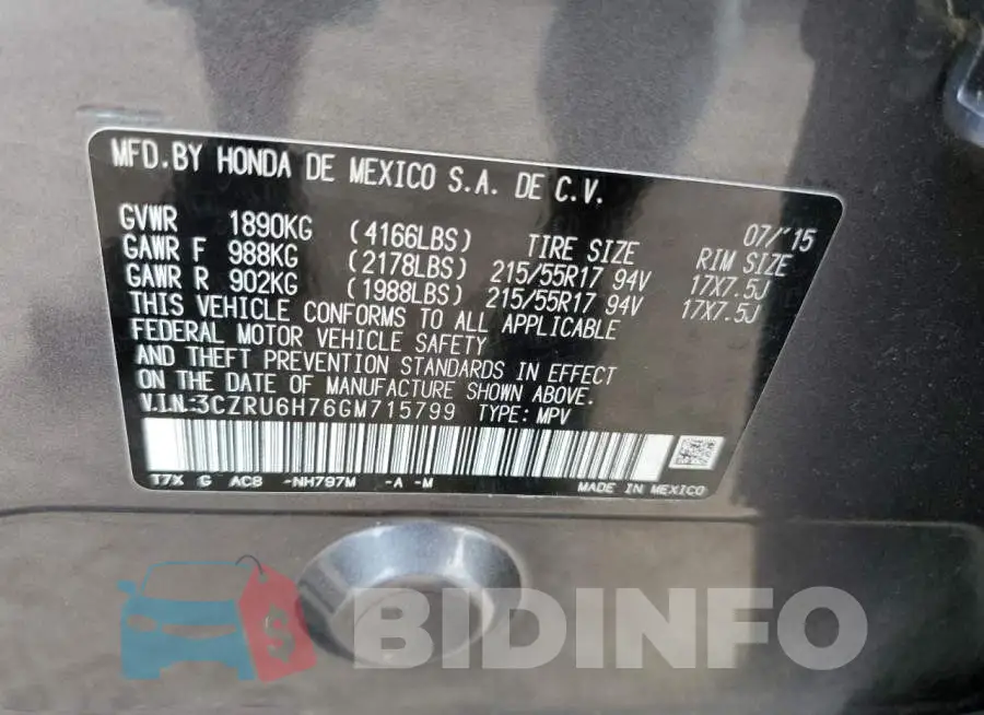 3CZRU6H76GM715799 Photo# 13