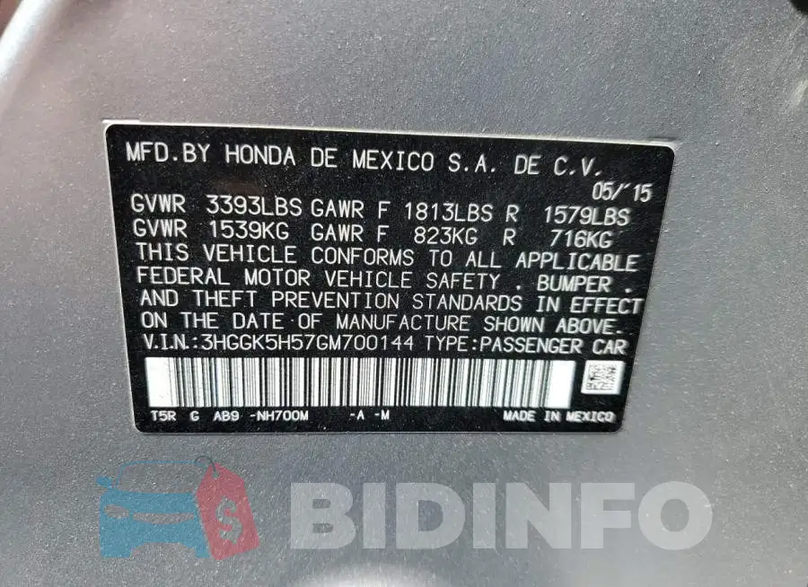 3HGGK5H57GM700144 Photo# 12