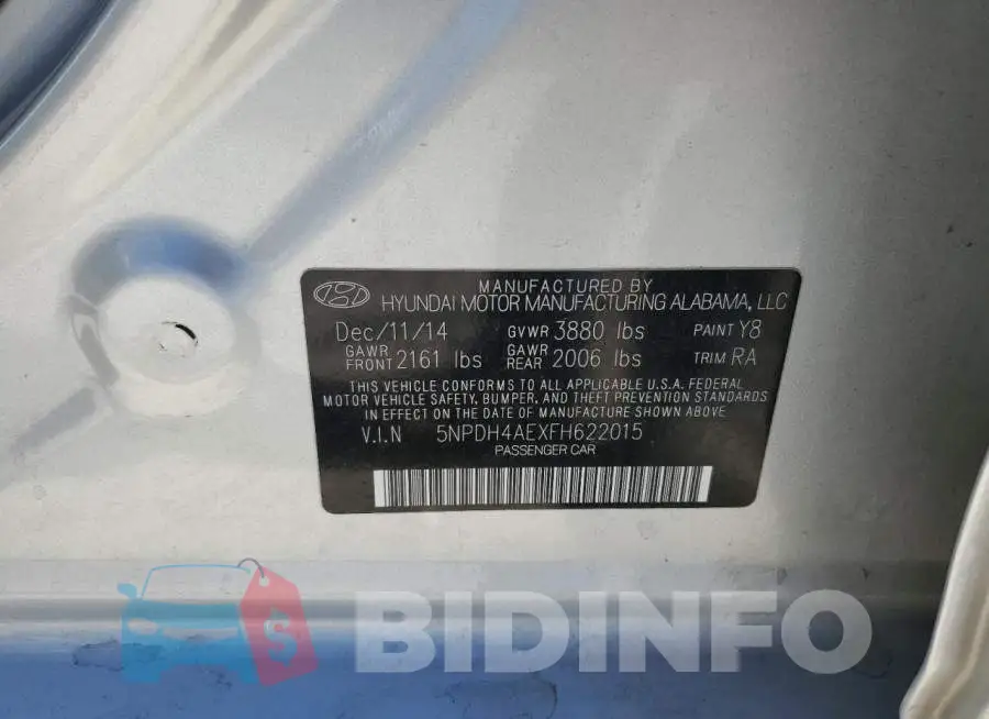 5NPDH4AEXFH622015 Photo# 12