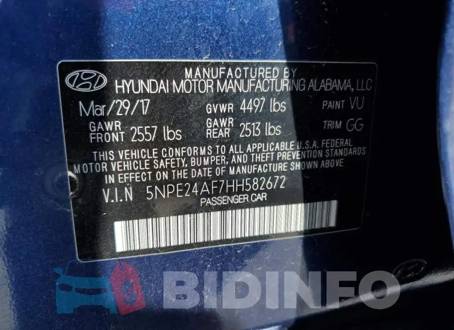 5NPE24AF7HH582672 Photo# 13