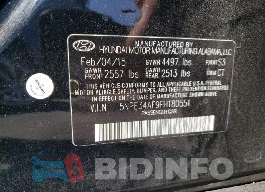 5NPE34AF9FH180551 Photo# 12