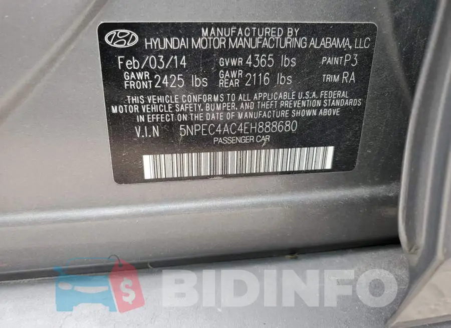 5NPEC4AC4EH888680 Photo# 12