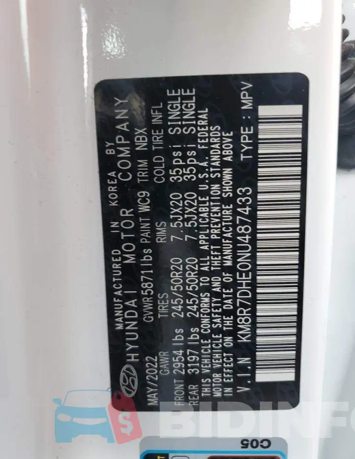 KM8R7DHE0NU487433 Photo# 13