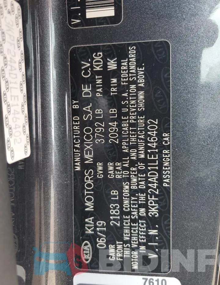 3KPF24AD1LE146402 Photo# 12