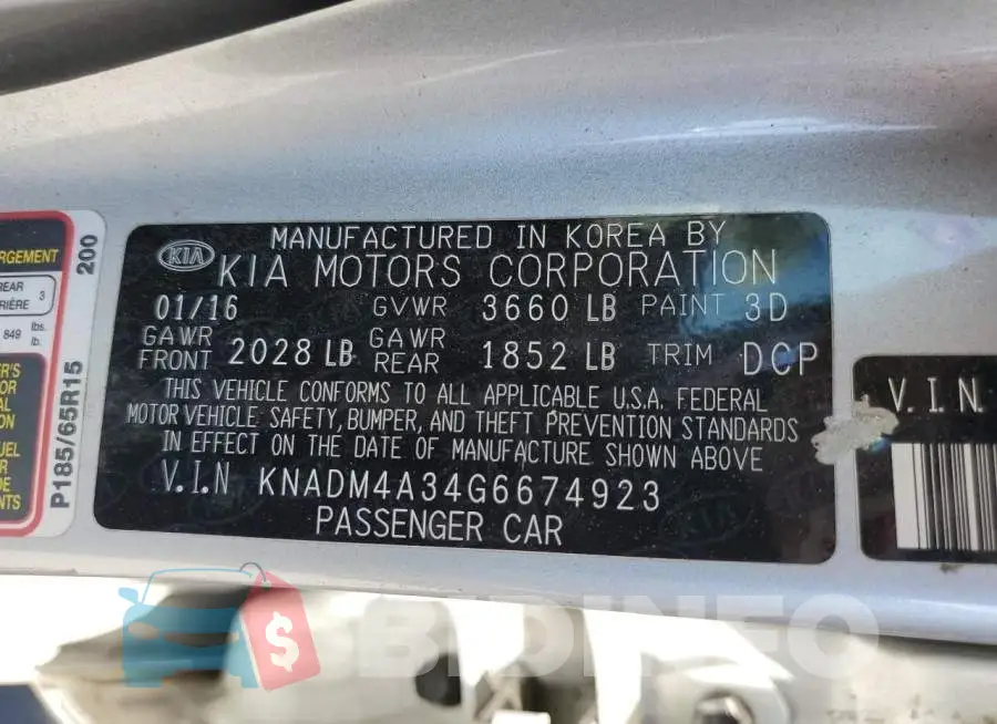 KNADM4A34G6674923 Photo# 13