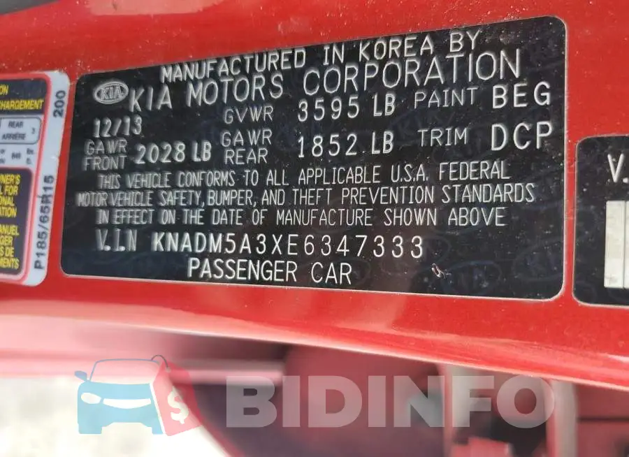KNADM5A3XE6347333 Photo# 12